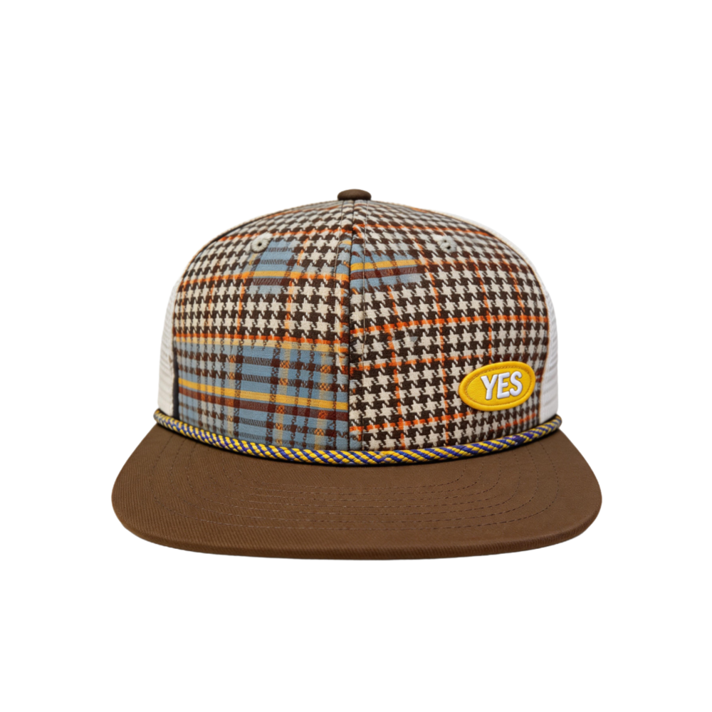 Houndstooth Custom Brown Baseball Cap