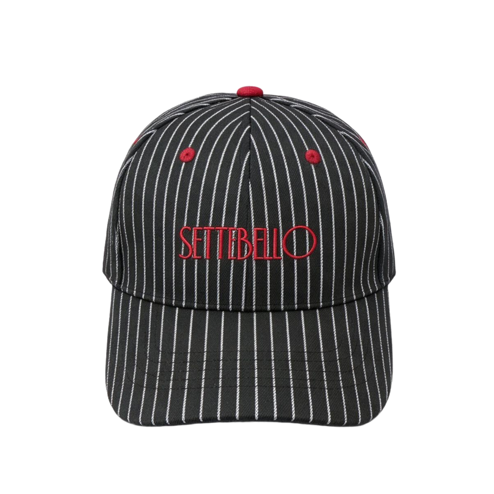 Stripe Details Black Baseball Cap